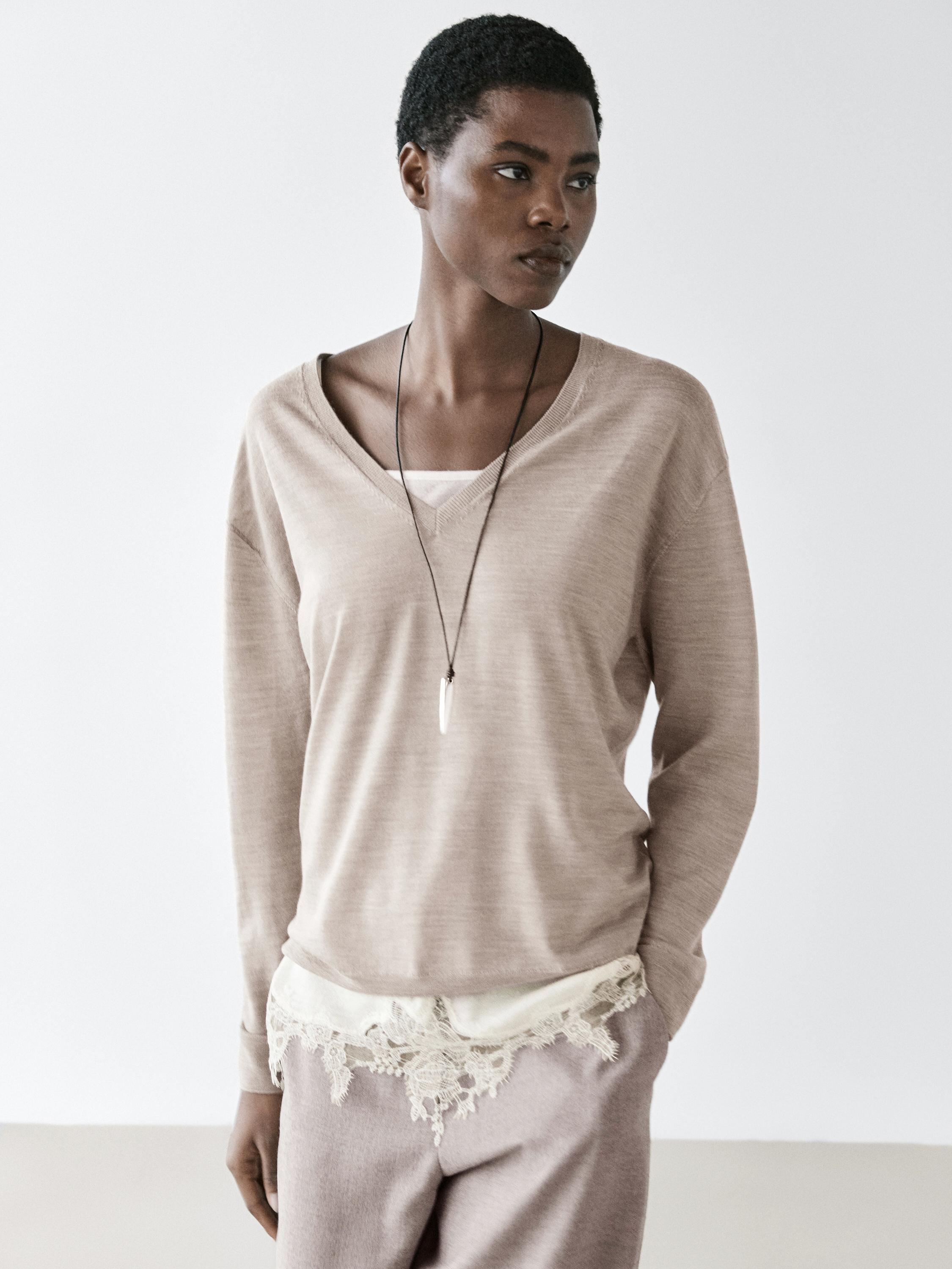 100% wool oversize knit sweater